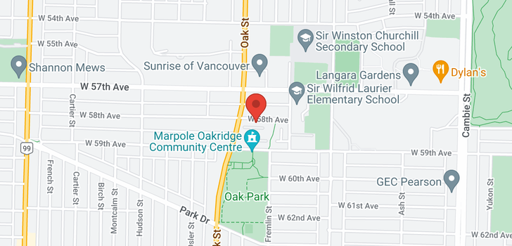 map of 988 W 58TH AVENUE